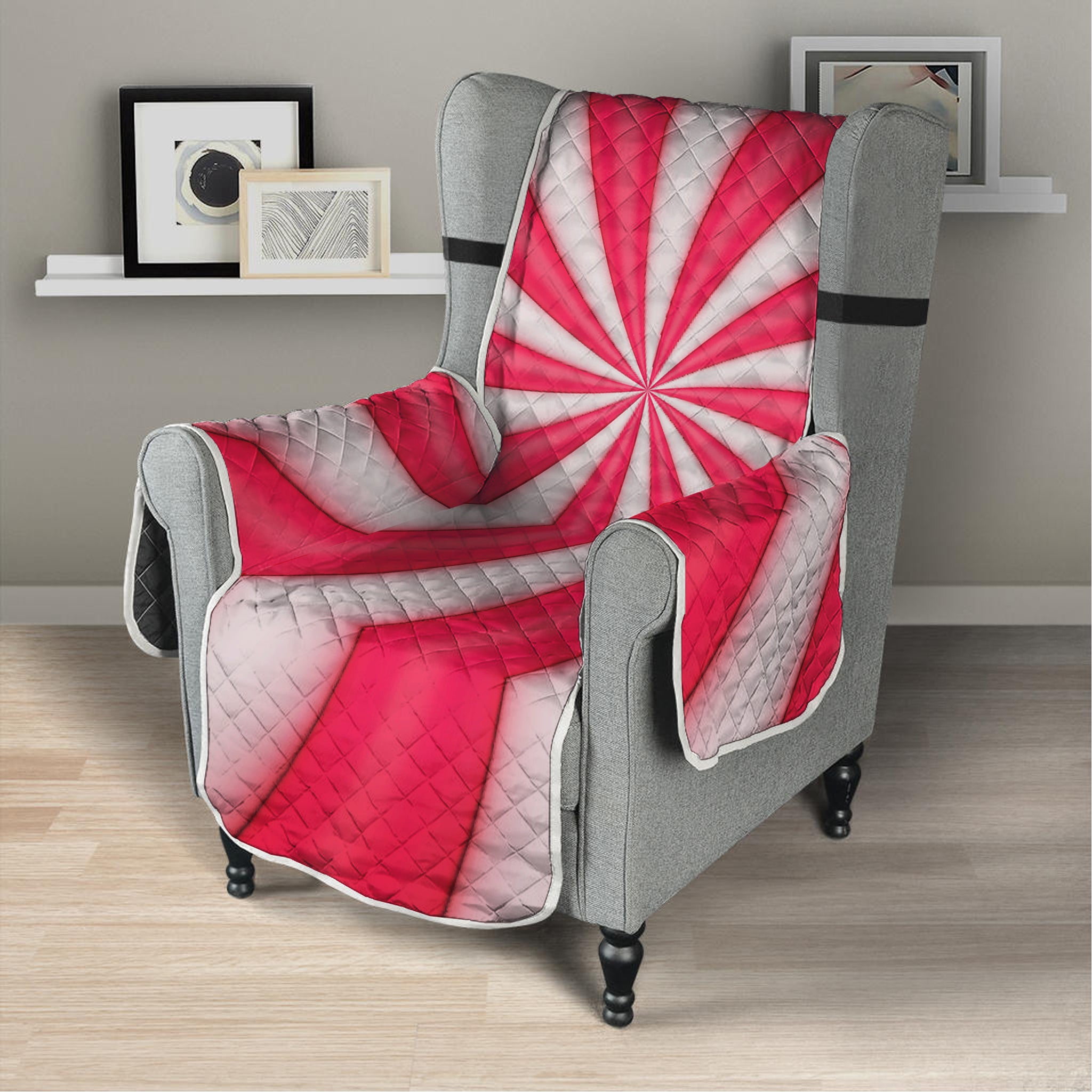 Pink Swirl Candy Print Armchair Protector