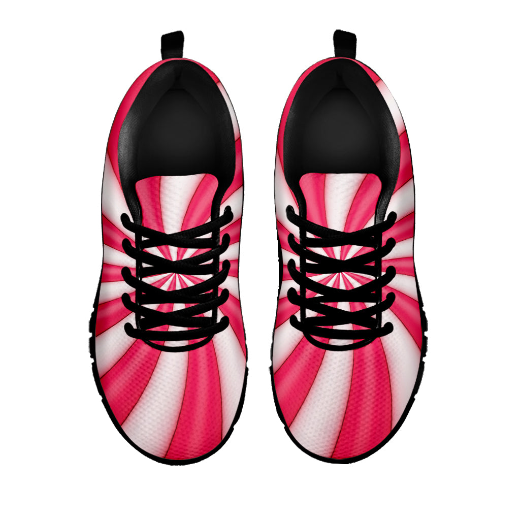 Pink Swirl Candy Print Black Sneakers