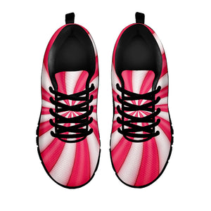 Pink Swirl Candy Print Black Sneakers