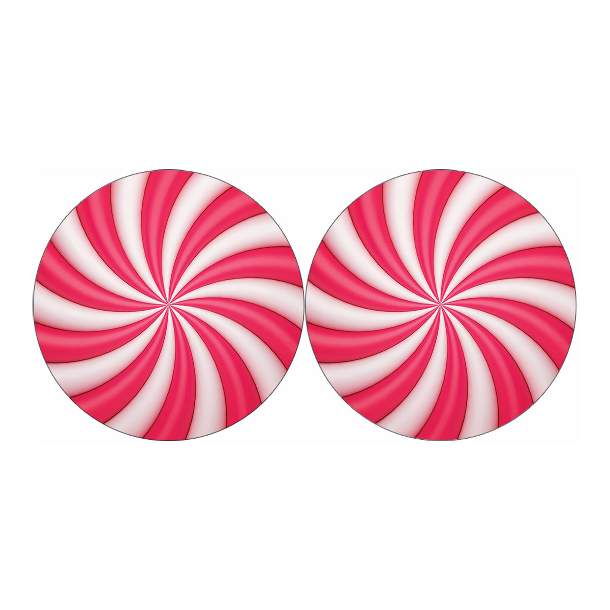 Pink Swirl Candy Print Car Coasters