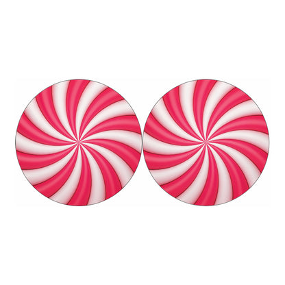 Pink Swirl Candy Print Car Coasters