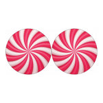 Pink Swirl Candy Print Car Coasters
