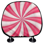 Pink Swirl Candy Print Car Headrest Covers