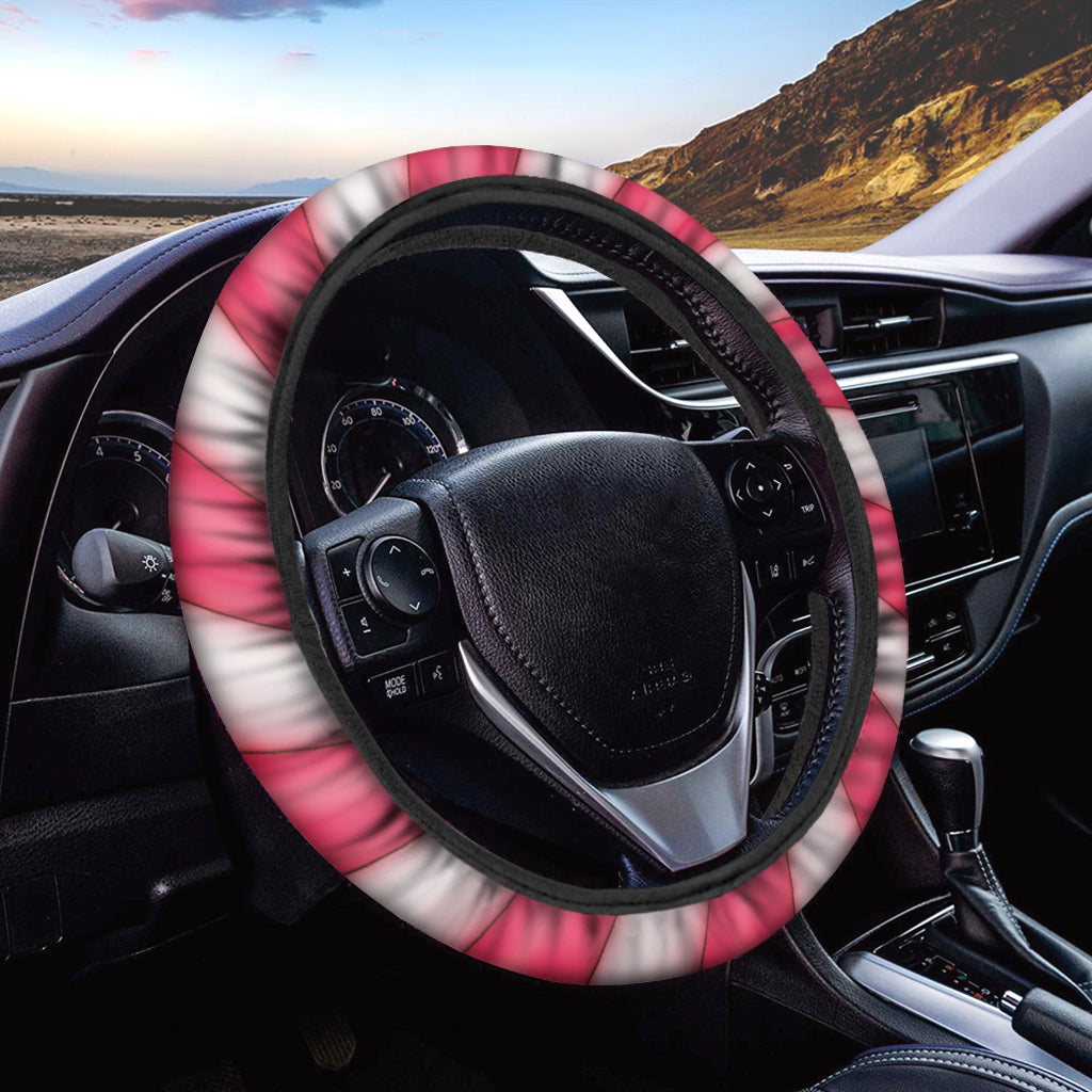 Pink Swirl Candy Print Car Steering Wheel Cover