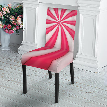 Pink Swirl Candy Print Dining Chair Slipcover