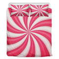Pink Swirl Candy Print Duvet Cover Bedding Set