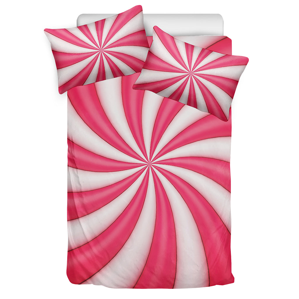 Pink Swirl Candy Print Duvet Cover Bedding Set