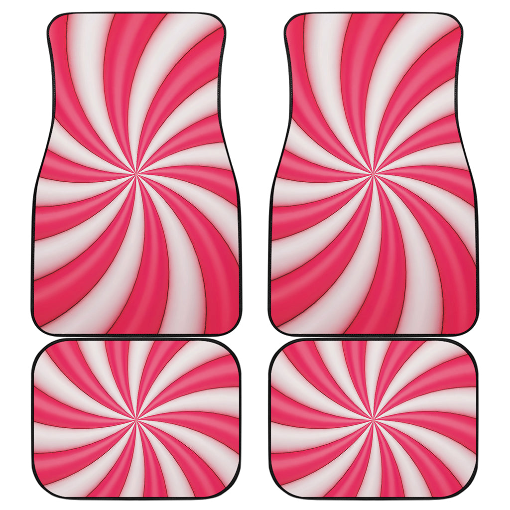 Pink Swirl Candy Print Front and Back Car Floor Mats