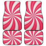 Pink Swirl Candy Print Front and Back Car Floor Mats