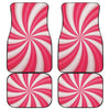 Pink Swirl Candy Print Front and Back Car Floor Mats