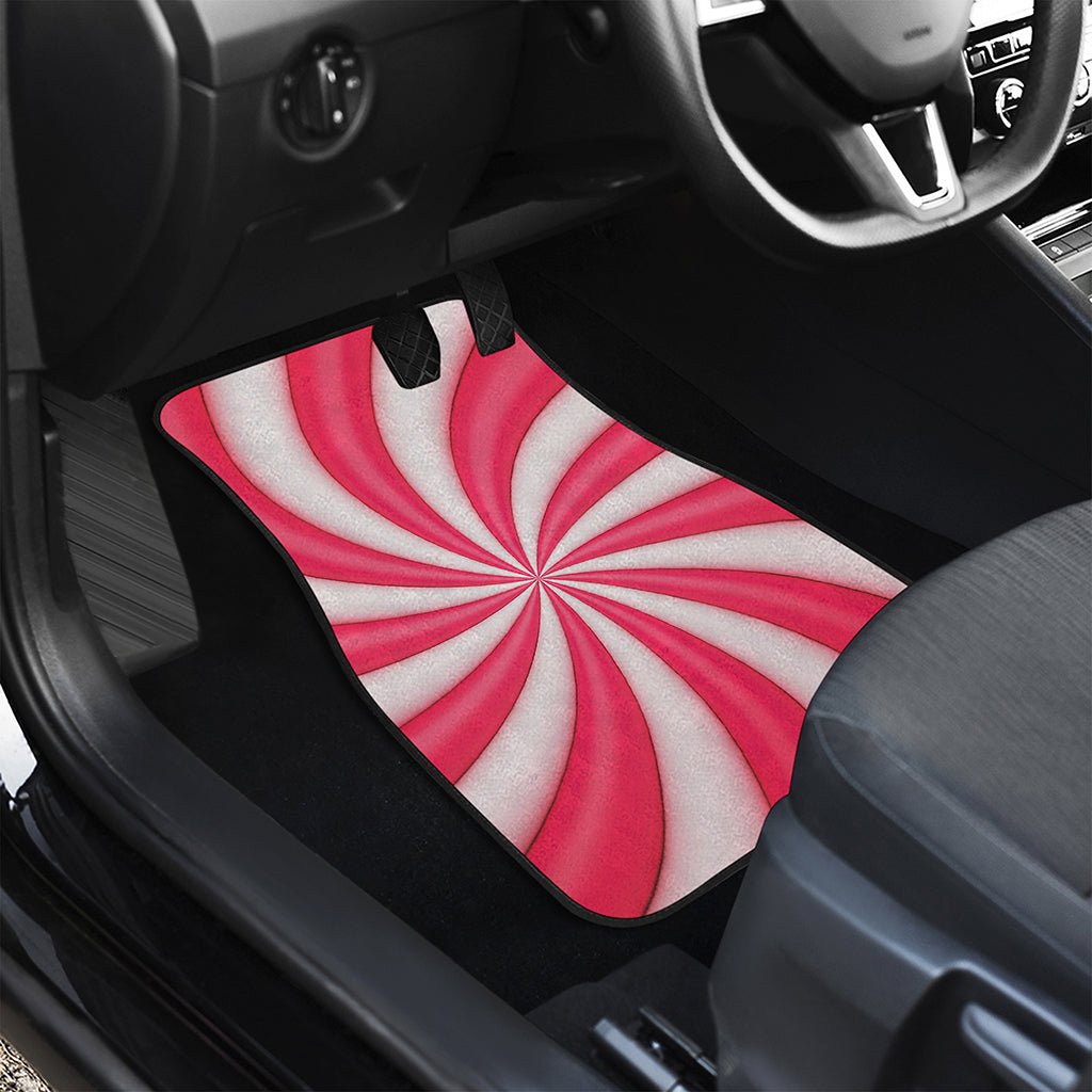 Pink Swirl Candy Print Front and Back Car Floor Mats