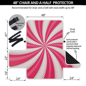 Pink Swirl Candy Print Half Sofa Protector