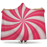 Pink Swirl Candy Print Hooded Blanket