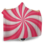 Pink Swirl Candy Print Hooded Blanket