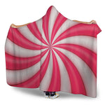 Pink Swirl Candy Print Hooded Blanket
