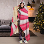 Pink Swirl Candy Print Hooded Blanket