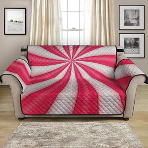 Pink Swirl Candy Print Loveseat Protector