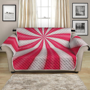 Pink Swirl Candy Print Loveseat Protector