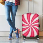 Pink Swirl Candy Print Luggage Cover