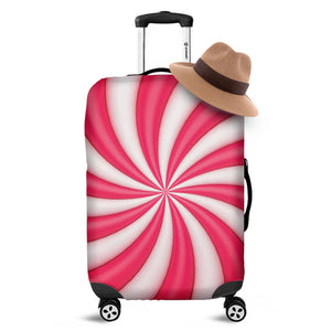 Pink Swirl Candy Print Luggage Cover