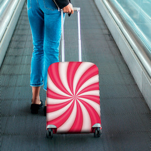 Pink Swirl Candy Print Luggage Cover