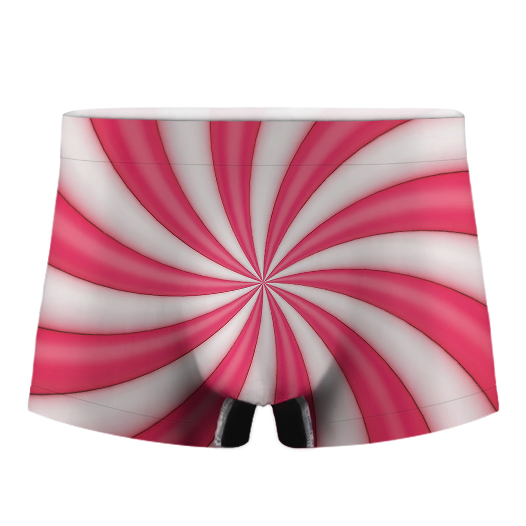 Pink Swirl Candy Print Men's Boxer Briefs