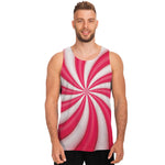 Pink Swirl Candy Print Men's Tank Top