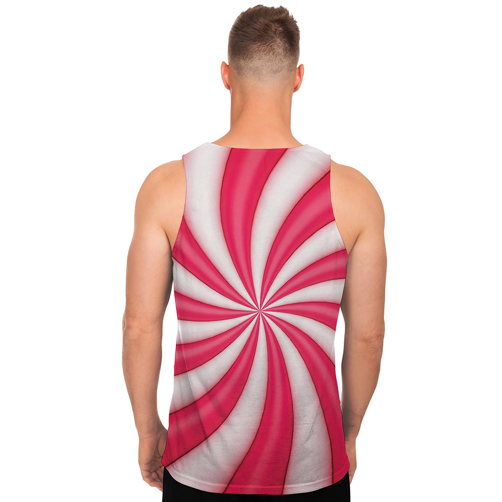 Pink Swirl Candy Print Men's Tank Top