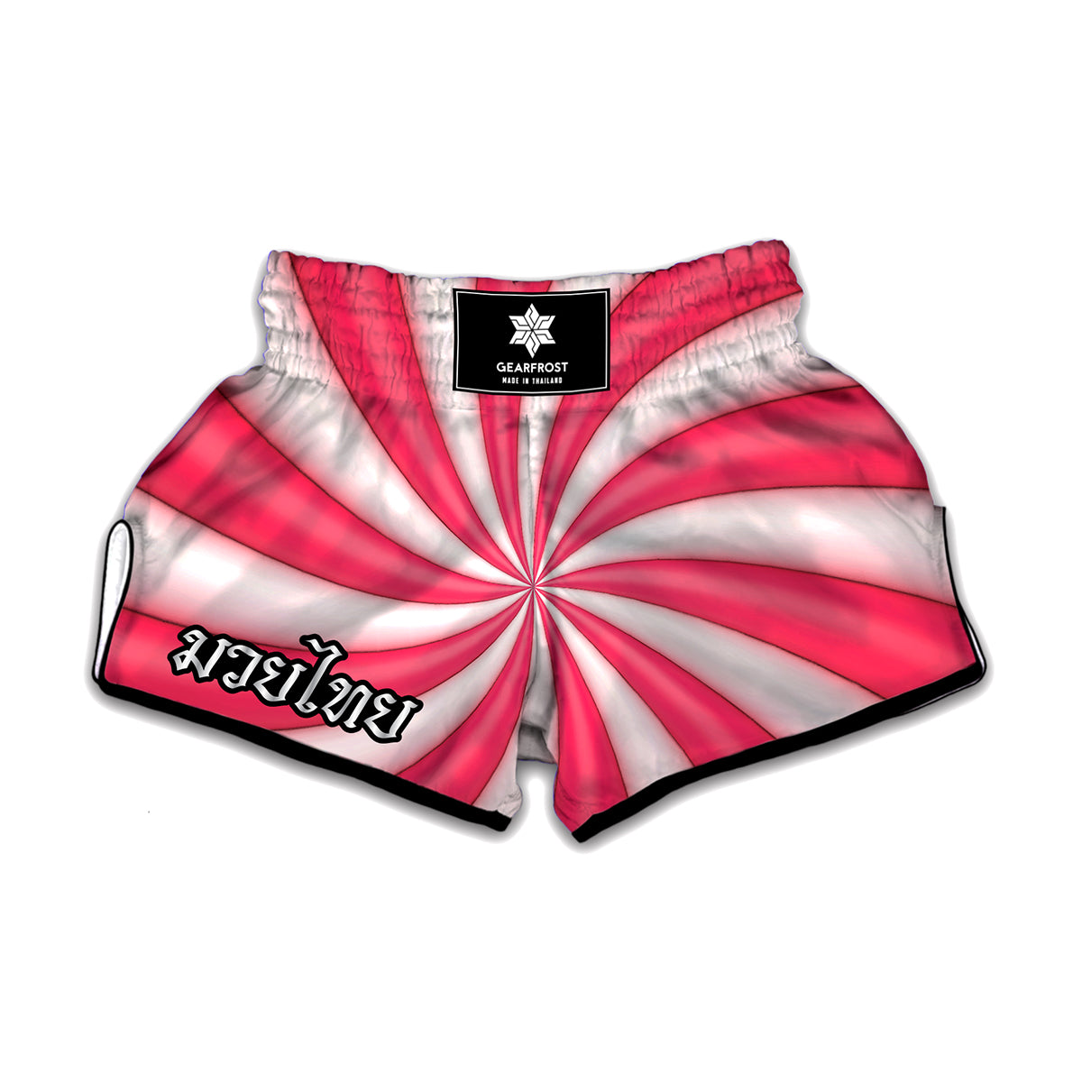 Pink Swirl Candy Print Muay Thai Boxing Shorts