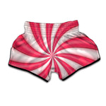 Pink Swirl Candy Print Muay Thai Boxing Shorts