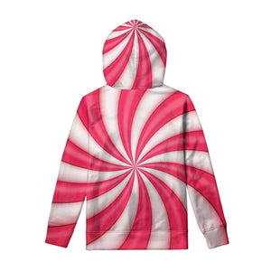 Pink Swirl Candy Print Pullover Hoodie