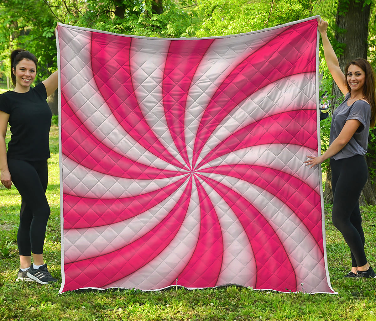Pink Swirl Candy Print Quilt