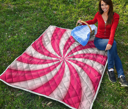 Pink Swirl Candy Print Quilt