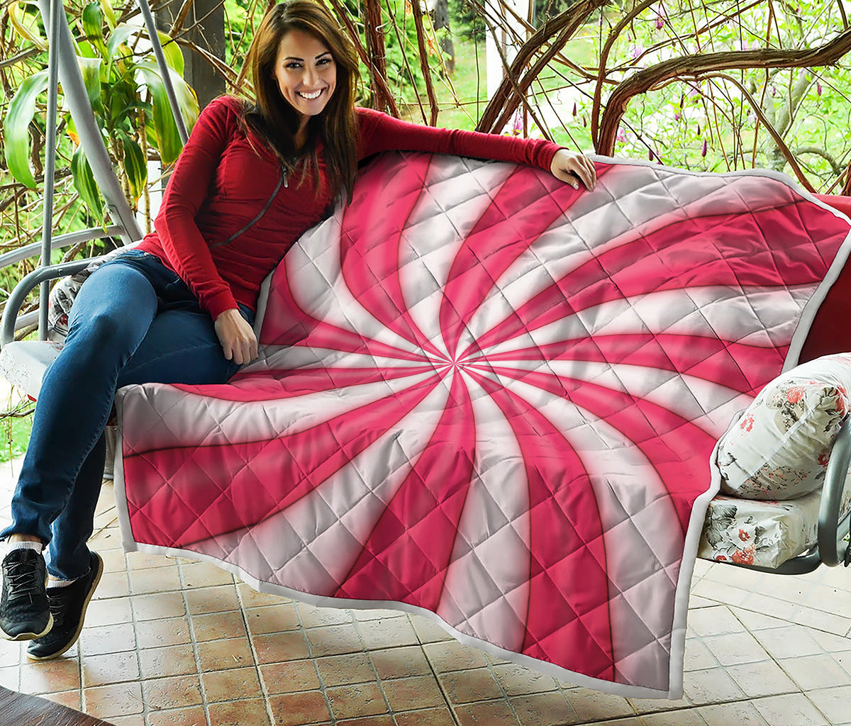 Pink Swirl Candy Print Quilt