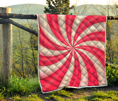 Pink Swirl Candy Print Quilt