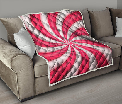Pink Swirl Candy Print Quilt