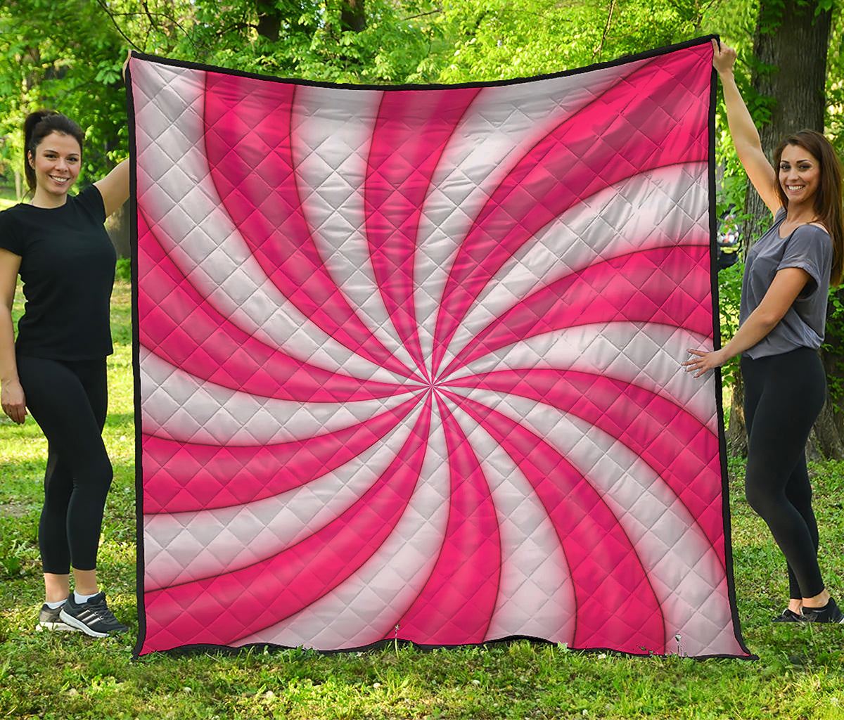 Pink Swirl Candy Print Quilt