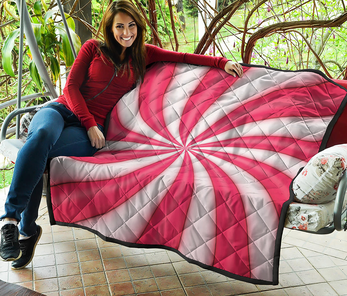 Pink Swirl Candy Print Quilt