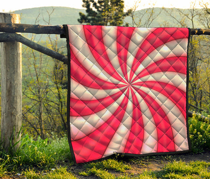 Pink Swirl Candy Print Quilt