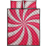 Pink Swirl Candy Print Quilt Bed Set