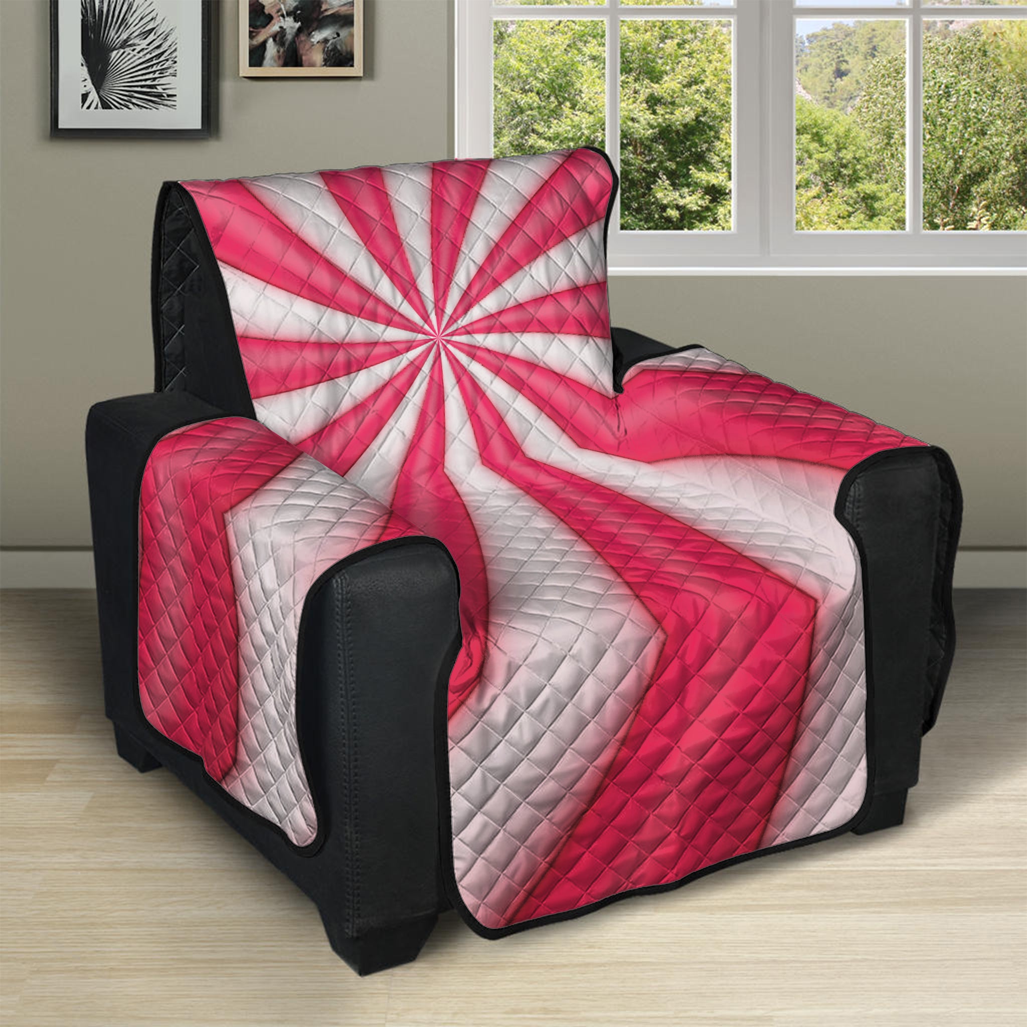 Pink Swirl Candy Print Recliner Protector