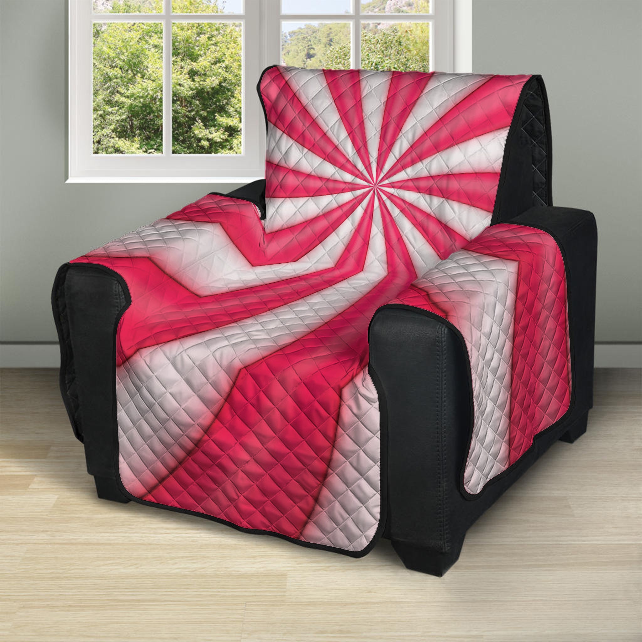 Pink Swirl Candy Print Recliner Protector