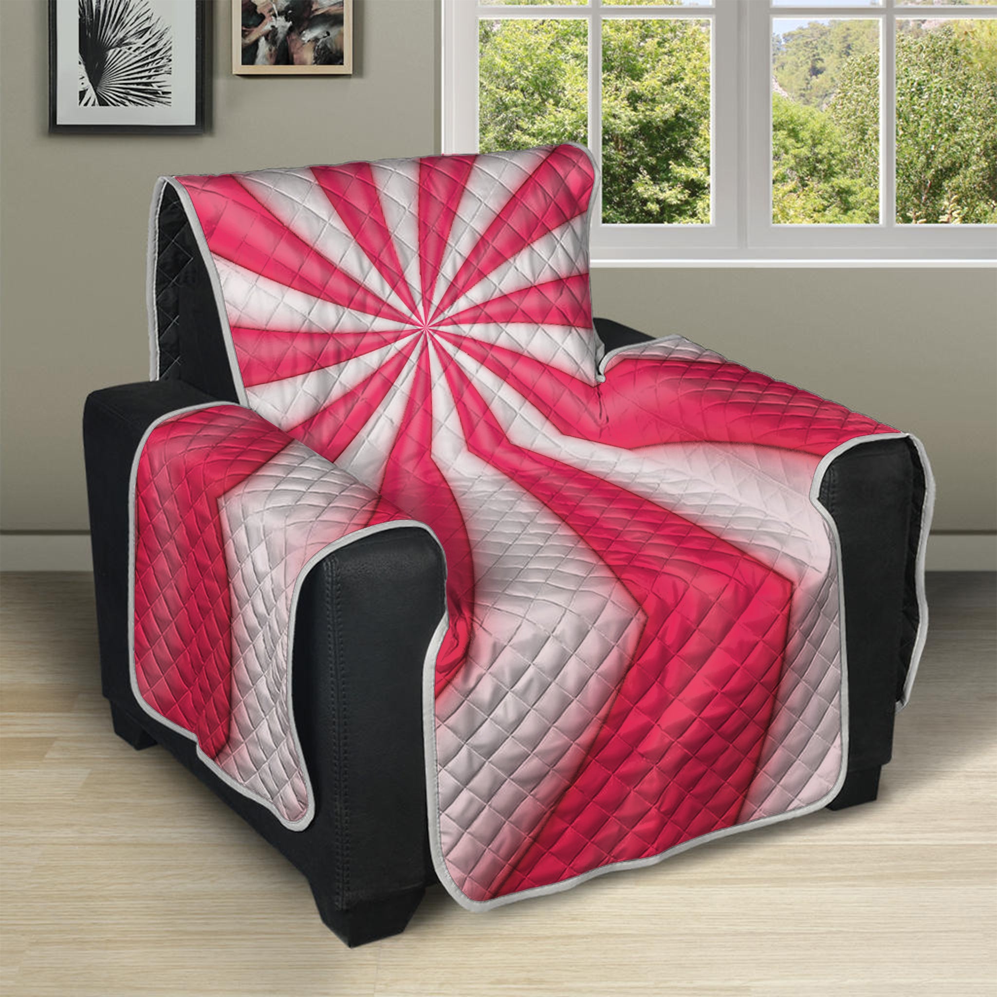 Pink Swirl Candy Print Recliner Protector