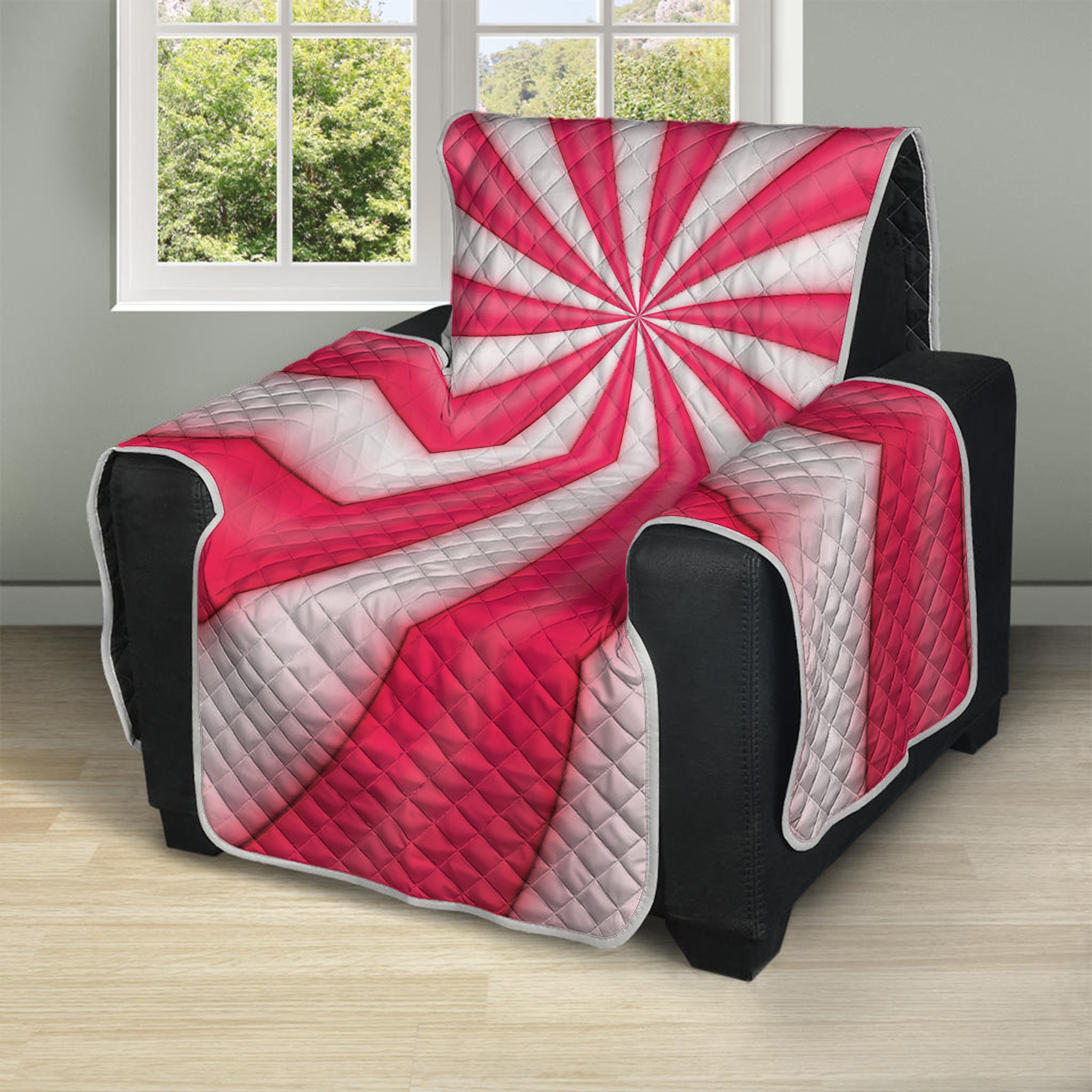 Pink Swirl Candy Print Recliner Protector