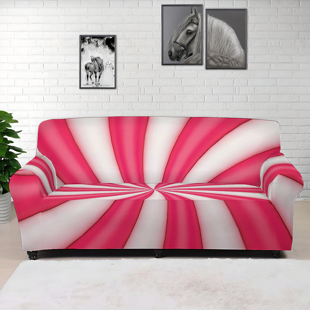 Pink Swirl Candy Print Sofa Cover