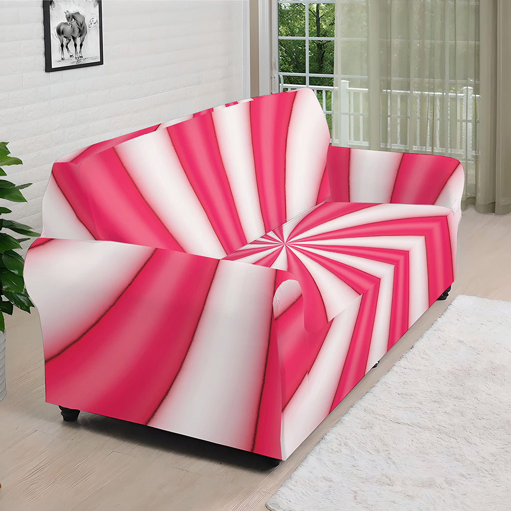 Pink Swirl Candy Print Sofa Cover