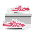 Pink Swirl Candy Print White Low Top Sneakers