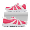 Pink Swirl Candy Print White Running Shoes