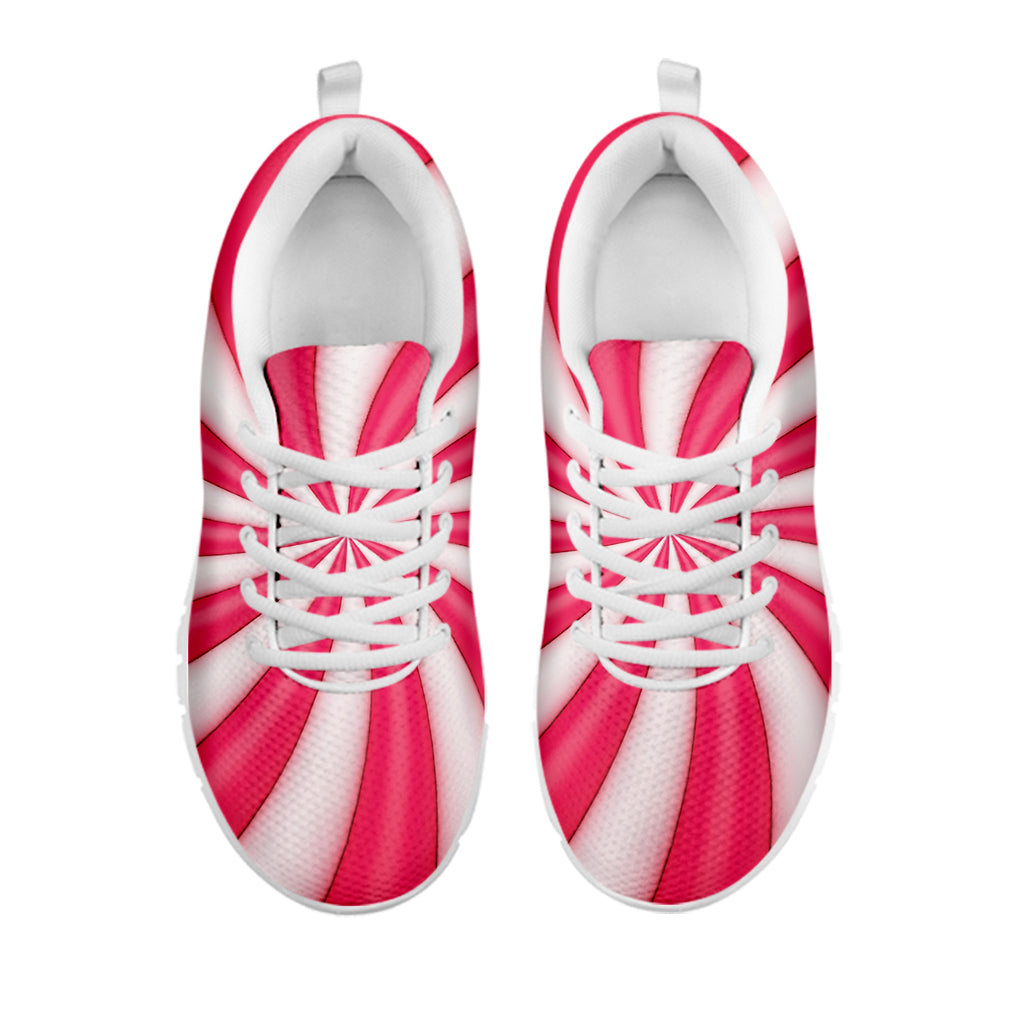 Pink Swirl Candy Print White Sneakers