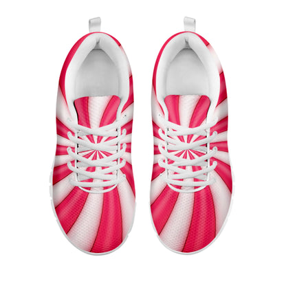 Pink Swirl Candy Print White Sneakers